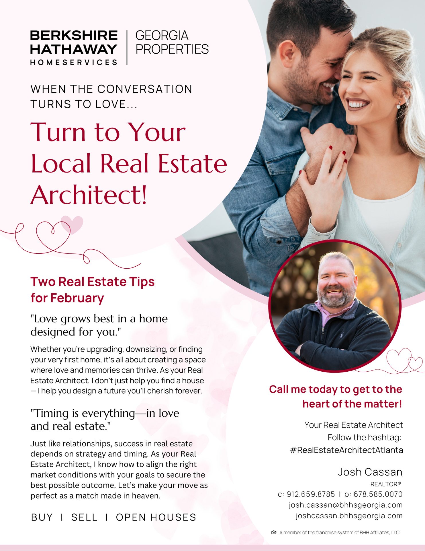 Real Estate Architect February flyer for Josh Cassan with two real estate tips